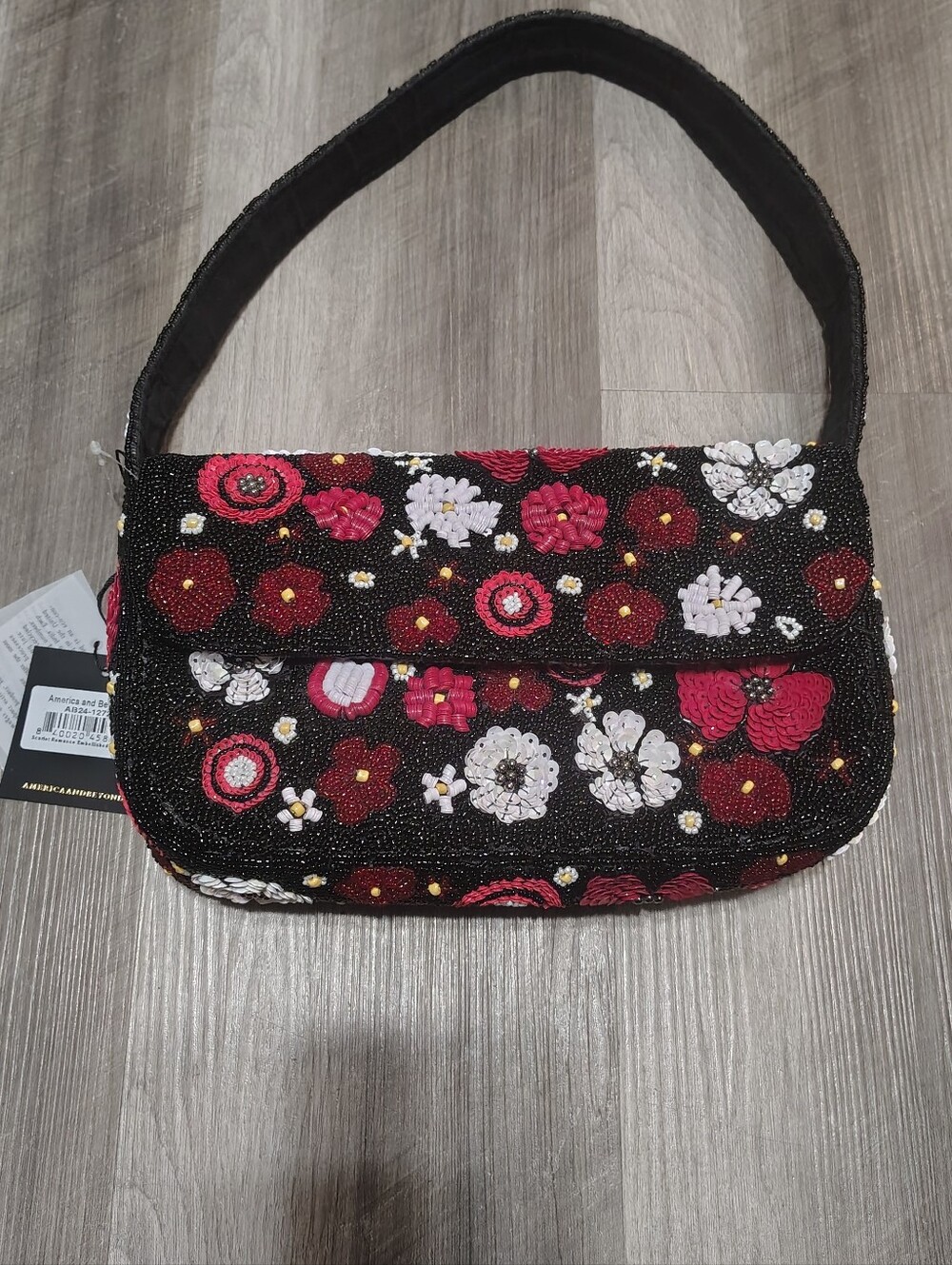 America & Beyond Scarlet Romance Embellished Shoulder Bag Nwts